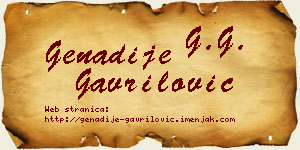Genadije Gavrilović vizit kartica